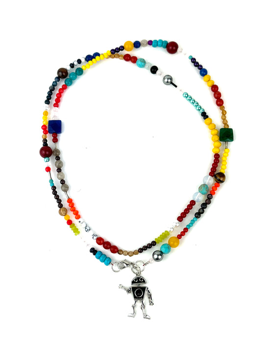 Collar Robot Plateado