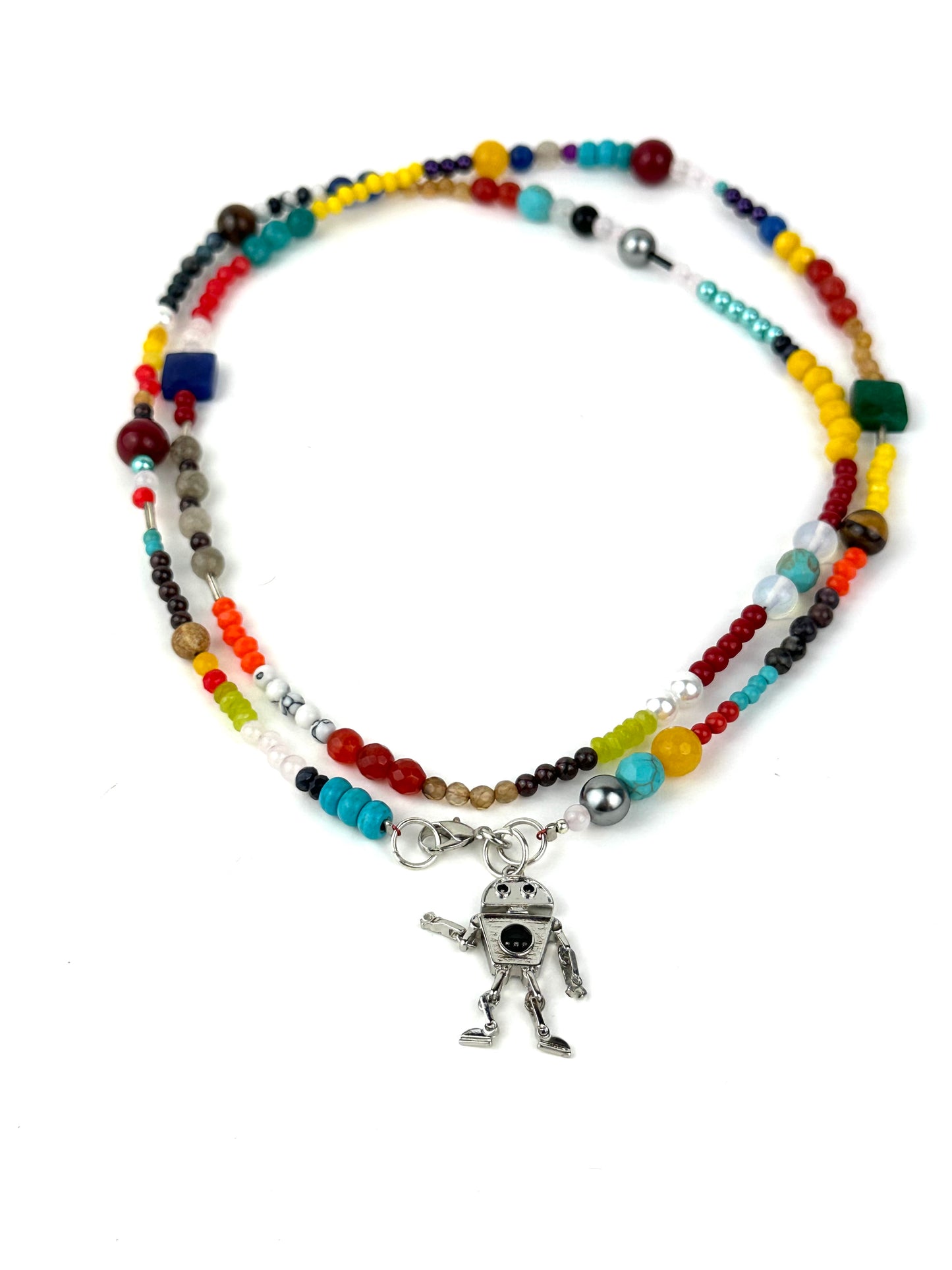 Collar Robot Plateado